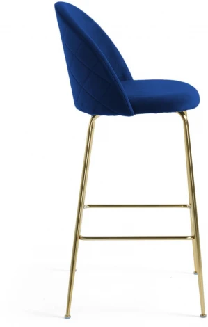 Барный стул La Forma (ex Julia Grup) Ivonne (Синий,Золотой/ Металл,Пена,Сталь,Фанера)