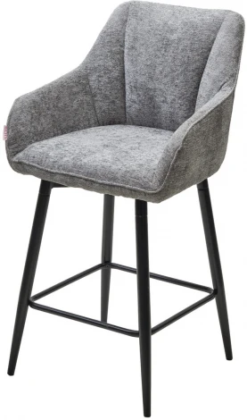 Полубарный стул M-City ERYK 180 град. поворот. 3018-17 серый, шенилл / черный каркас (H=67)