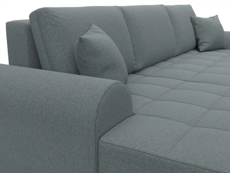 Диван угловой Лига-080 угол левый (ДСП/Пластик/Рогожка/Серый) Лига Диванов 134742L