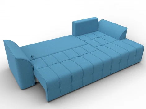 Диван угловой Лига-113 угол правый (ДСП,Рогожка/Голубой) Лига Диванов 136705