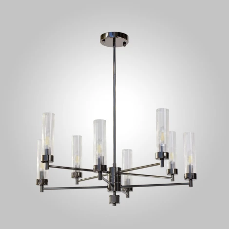 Подвесная люстра на штанге AM Group INDIGO INDIGO SP8 PEARL BLACK (220V)