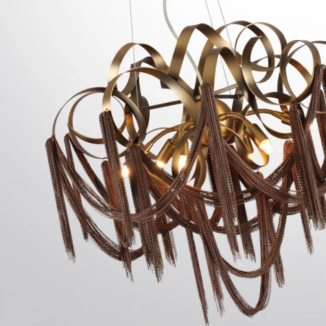 Подвесная люстра Odeon Light Chainy 5066/6 античн.бронза/коричневый/металл/металл G9 6*40W (220V, на тросе)
