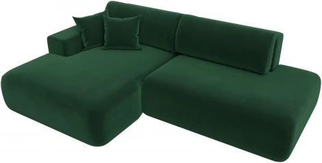 Диван угловой Лига-036 НПБ Модерн левый угол (Зеленый/Велюр) Лига Диванов арт.121410L