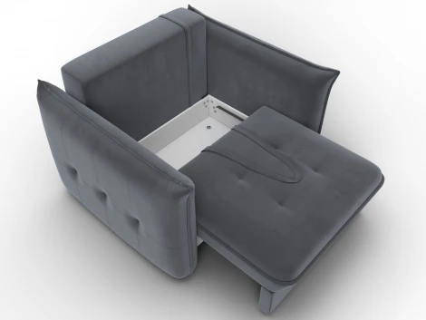 Кресло Лига-100 НПБ (ДСП,Фанера,Велюр/Серый) Лига Диванов 136995