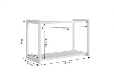 Полка Юниор Mebelson (ЛДСП,Алюминий/Дуб крафт золотой,Черный) арт.P-025.2744