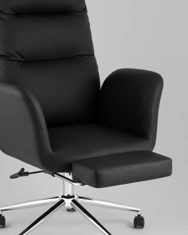 Кресло руководителя TopChairs Solid NC с оттоманкой черный УТ000041759