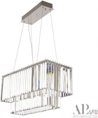 Подвесная люстра светодиодная APL LED Sicilia SH11.57.C.Ni.4000 (220V, хрусталь, на тросе)