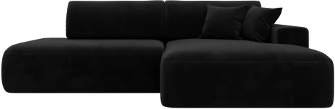 Диван угловой Лига-036 НПБ Модерн правый угол (Черный/Велюр) Лига Диванов арт.121414