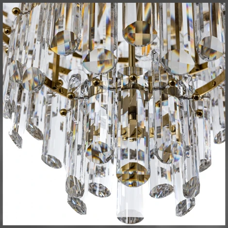 Подвесная люстра каскадная большая Rosie 3511/17 LM-16 Divinare (220V, хрусталь, на цепи)