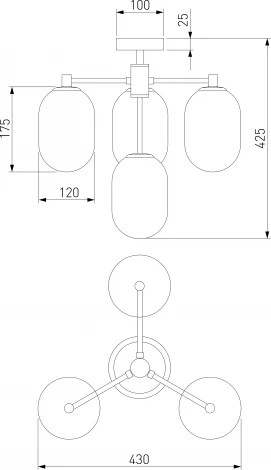 Потолочная люстра на штанге Eurosvet Loona 60161/4 латунь (220V)