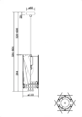 Подвесной светильник Maytoni Artistico MOD017PL-01BS