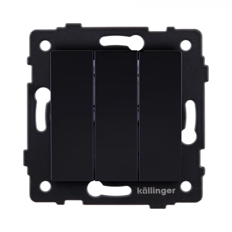 Выключатель 3-клавишный 10А/250В черный Kollinger REA-S-012BK для Aspekt, Eleganz, Reflex