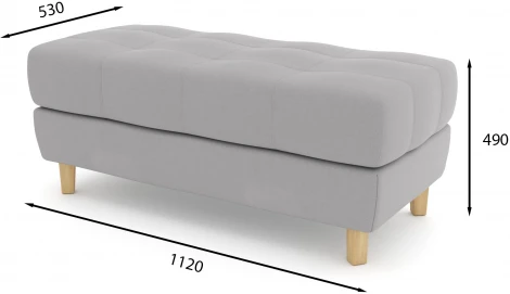 Банкетка Arsko Герберт светло-серый велюр