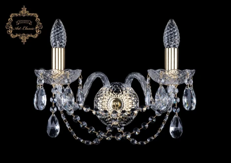 Бра Art Classic 10.11 10.11.2.141.Gd.Sp (220V, хрусталь, подвески, подсвечник, свеча)