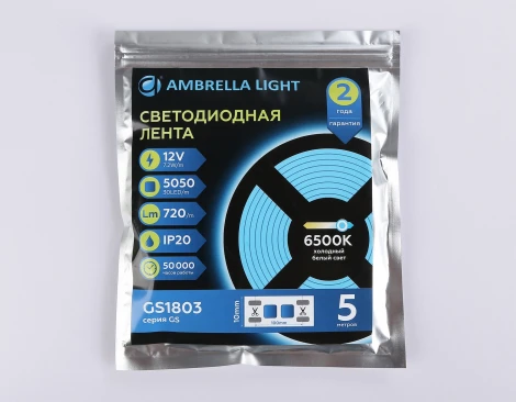 Светодиодная лента Ambrella Illumination GS1803 5050 30Led 7.2W/m 12V IP20 6500K 5m