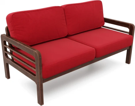 Диван Arsko прямой Бергер Б орех велюр красный