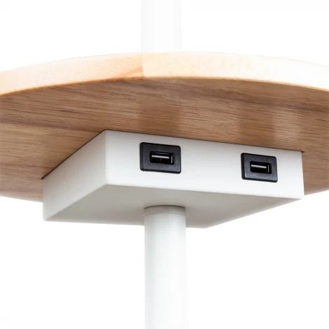 Торшер с полкой с usb Arte Lamp Combo A4056PN-1WH (220V, выключатель, круглые)