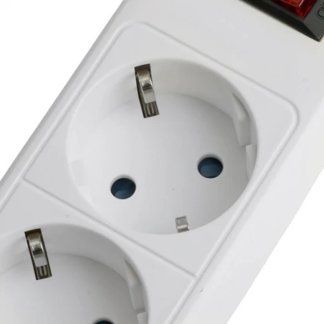 Сетевой фильтр 5-и местный с заземлением 1,8м. (белый) Stekker Optima 50092