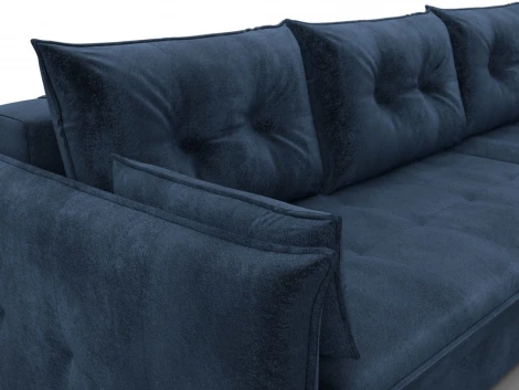 Диван угловой Лига-100 НПБ угол универсальный (ДСП,Фанера/Пластик/Велюр/Синий) Лига Диванов 133665