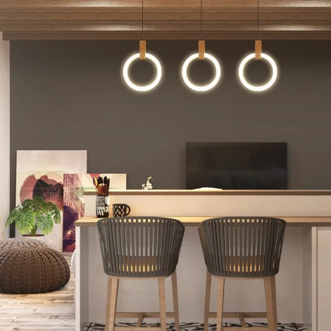 Подвесной светильник Halo D20 Wood Imperiumloft 40,2372 (123403-22) (LED, 220V, на проводе, кольцо)