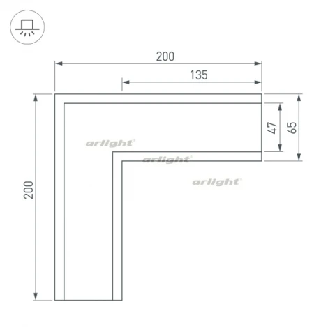 Угол SL-LINIA65-F (Металл) 030126 Arlight
