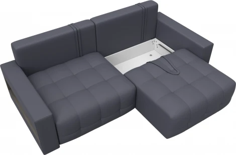 Диван прямой с полками Лига-053 НПБ Лига Диванов (Экокожа) арт.128898