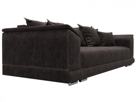 Диван прямой НордСтар НПБ (ДСП,ЛДСП,Брус/Пластик,Металл/Велюр/Коричневый) Лига Диванов 133195