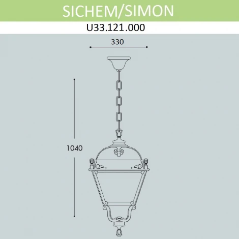 Уличный светильник подвесной Fumagalli Simon U33.121.000.AXH27 (220V, на цепи, IP55)