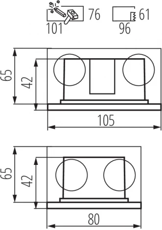 Подсветка ступеней лестницы встраиваемая светодиодная Kanlux GLASI 33693 (220V, IP44)