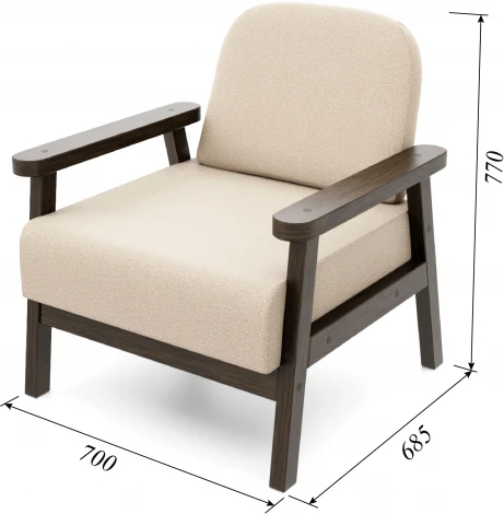 Кресло Arsko Флори венге велюр бежевый