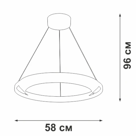 Подвесной светильник Vitaluce V4681-1/1S (LED, 220V, на тросе, кольцо)