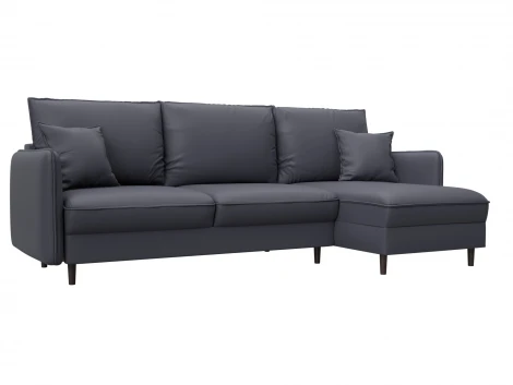 Диван угловой Лига-064 НПБ угол универсальный (ДСП/Дерево/Экокожа/Серый) Лига Диванов 129934