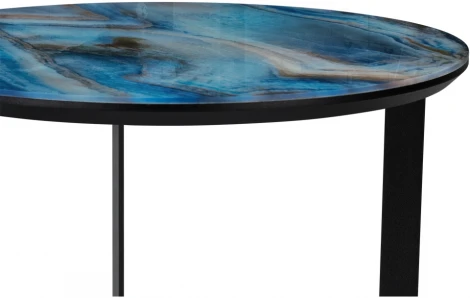 Журнальный столик Woodville Роб D-450 лазурит / черный 553554