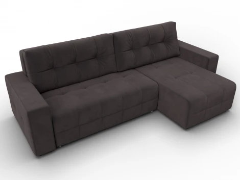 Диван угловой Лига-122 угол универсальный (ДСП,Брус,Велюр/Коричневый) Лига Диванов 137606