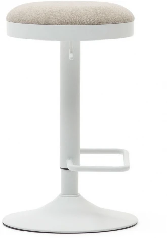 Табурет La Forma (ex Julia Grup) Zaib (Белый/ Сталь)