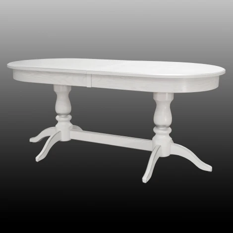 Стол обеденный Тарун 3 раздвижной белый/серебро 150/200*84 Mebelik арт.008259