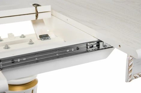 Стол деревянный Woodville Павия 100 молочный / золотая патина арт.615197