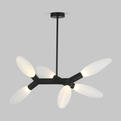 Потолочная люстра Wi-Fi на штанге Eurosvet Covalent 30180/6 черный (220V, управление смартфоном, голосовое управление, умный дом - Minimir Home, Алиса, Маруся, Салют)