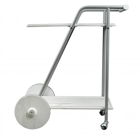 Стол сервировочный Оди металлик/белый/дуб дымчатый Mebelik 008847