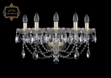 Бра Art Classic 10.12 10.12.5.195.XL.Gd.Sp (220V, хрусталь, подвески, подсвечник, свеча)