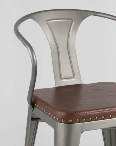 Стул Stool Group TOLIX ARMS SOFT с подлокотниками серебристый УТ000001287