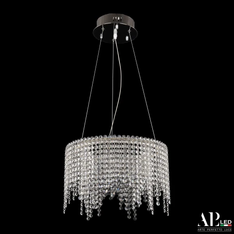 Подвесная люстра светодиодная APL LED Sicilia SH02.40.B.Ni.4000 (220V, хрусталь, на тросе)