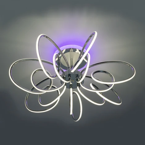 Потолочная люстра RGB на штанге Citilux Salma Smart CL224A171 (LED, 220V, голосовое управление, пульт управления, управление смартфоном, умный дом - Алиса, Маруся, Экосистема Сбер)