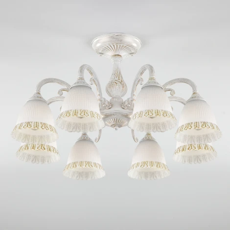 Потолочная люстра на штанге Eurosvet Campina 60107/8 белый с золотом (220V)