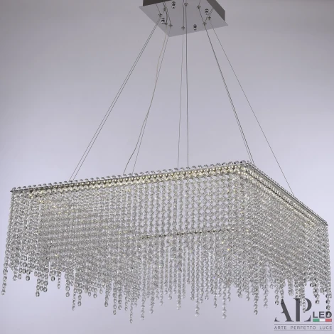 Подвесная люстра светодиодная APL LED Sicilia SH04.71.B.Ni.4000 (220V, хрусталь, на тросе)