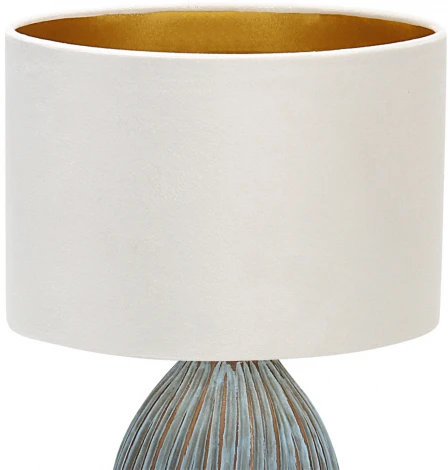 Настольная лампа Escada Amphora 10172/L Blue 1х40Вт Е27, керамика/металл/ткань, голубой/белый/золото