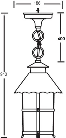 Уличный светильник подвесной Oasis Light CAIOR 1 81505 R (220V, на цепи, фонарь, IP44)