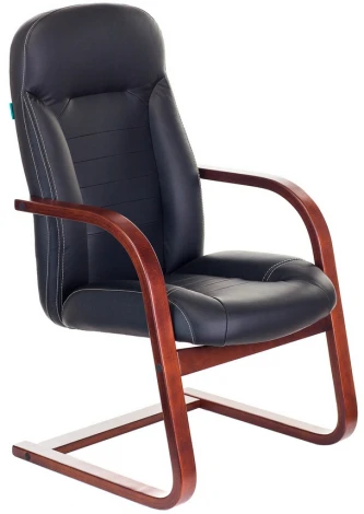 Кресло Бюрократ T-9923WALNUT-AV черный кожа полозья дерево