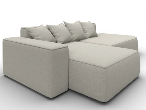 Диван угловой Лига-065 угол левый (ДСП/Пластик/Рогожка/Бежевый) Лига Диванов 129797L