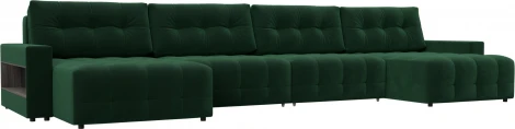 Диван п-образный с полками Лига-053 НПБ Лонг Лига Диванов (Велюр) арт.128983